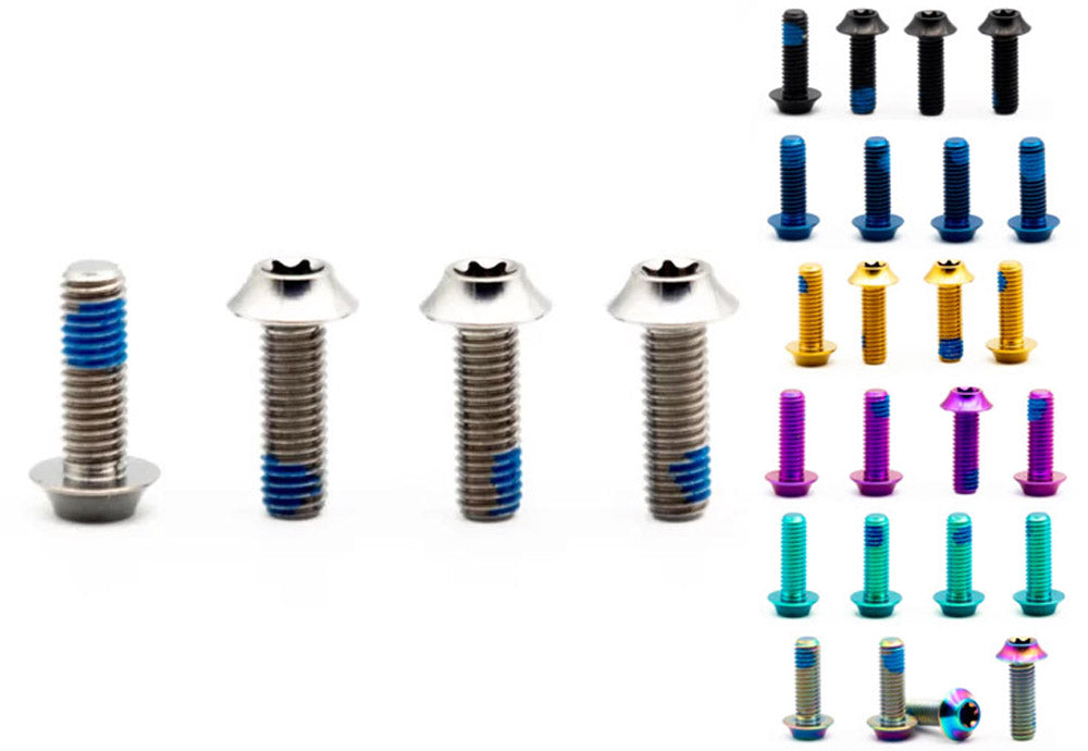 Oak components titanium screws m5x15 for bottle cage (4 pieces) | green
