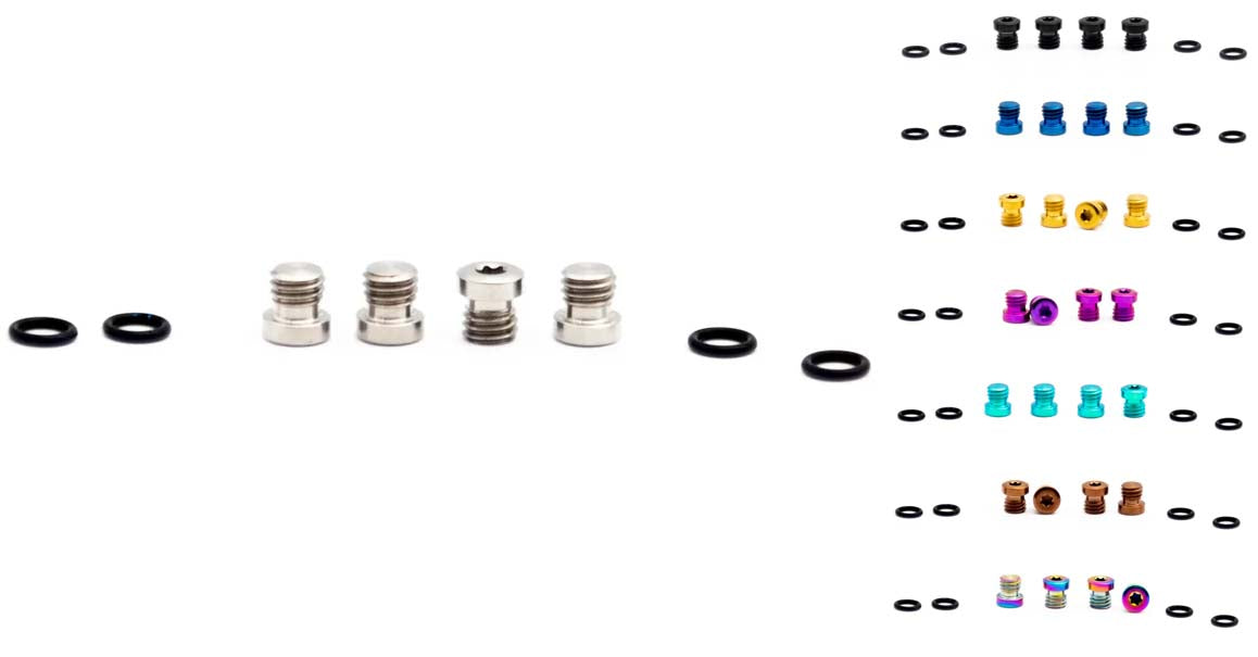 Oak components titanium screws set for sram bleedport dot (4 pieces) | raw