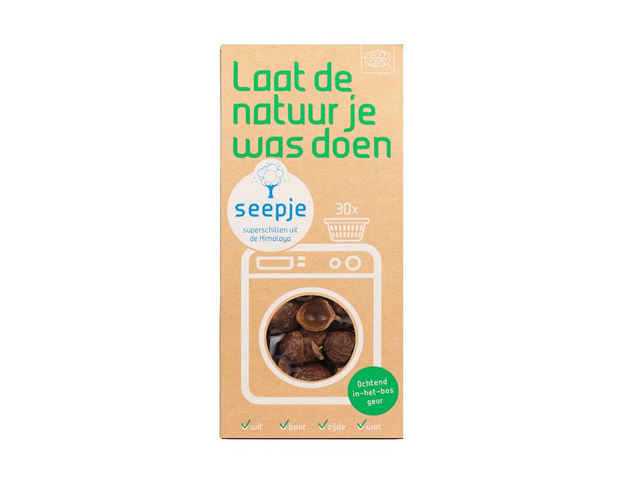 Seepje wasnoten - wasmiddel - ochtend in het bos