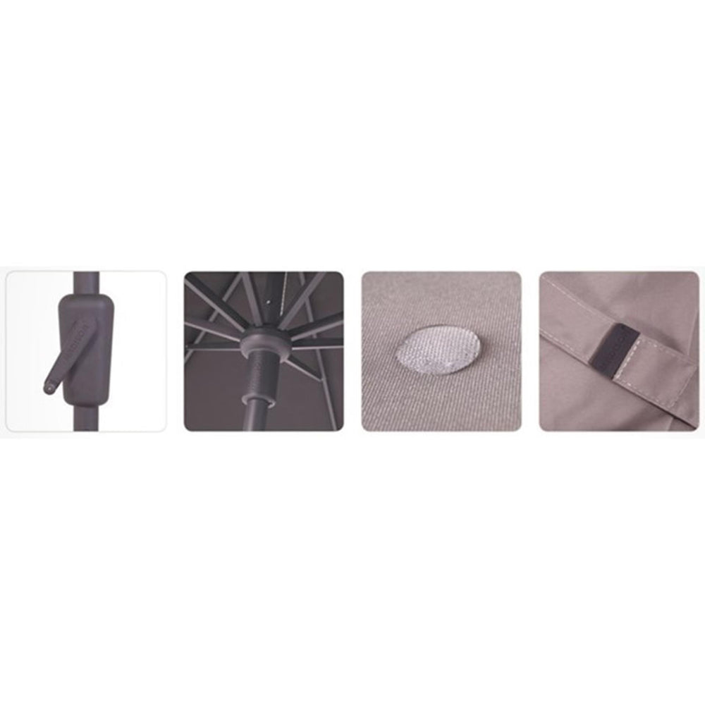 Madison parasol syros opdraai 350 8 grijs met volant