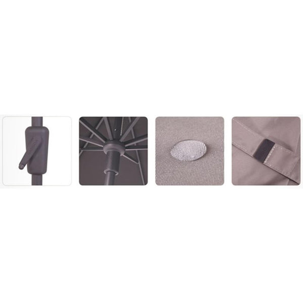 Madison parasol syros opdraai 350 8 grijs met volant