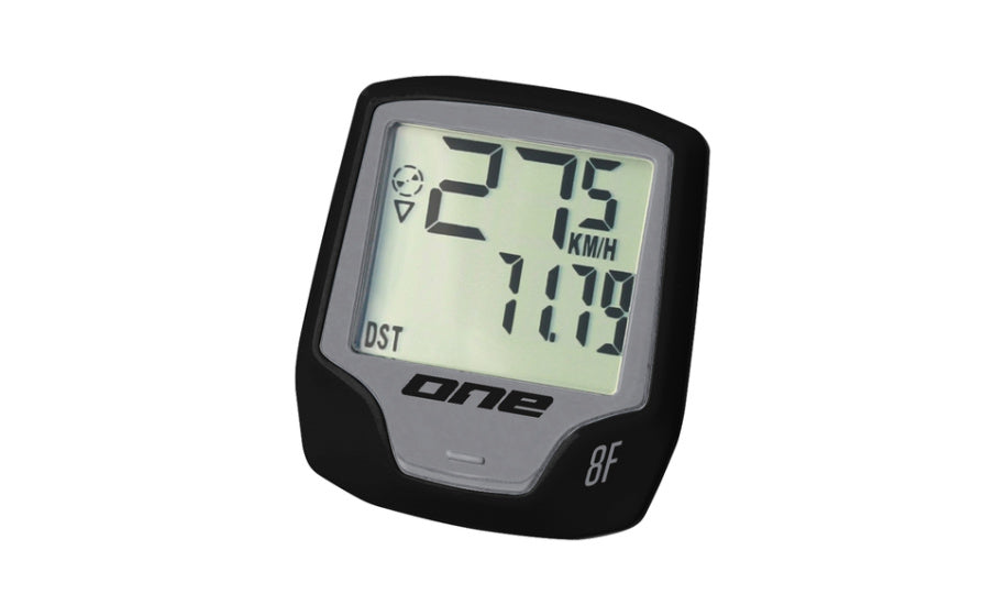 ONE One fietscomputer 8 bedraad unisize zwart grijs