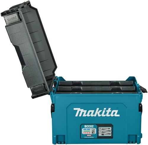 Makita oplaadbox voor accu's | geschikt voor 12 accu's | m-box | zonder accu's - bcc02