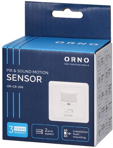 Enzo orno bewegingsmelder inbouw wand wit - geluidsdetectie - 3900339