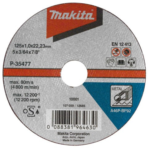 Makita accessoires doorslijpschijf 115x1,6mm met - b-14102 - 10 stuks - b-14102