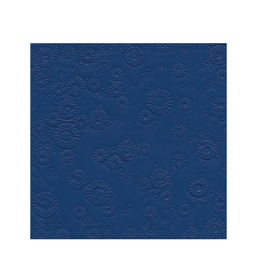 Paper+design servet 3-laags 25x25cm moments reliëf blauw 16 stuks