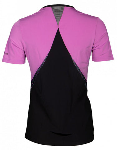 chemise de sport femme polyester élasthanne rose noir taille L