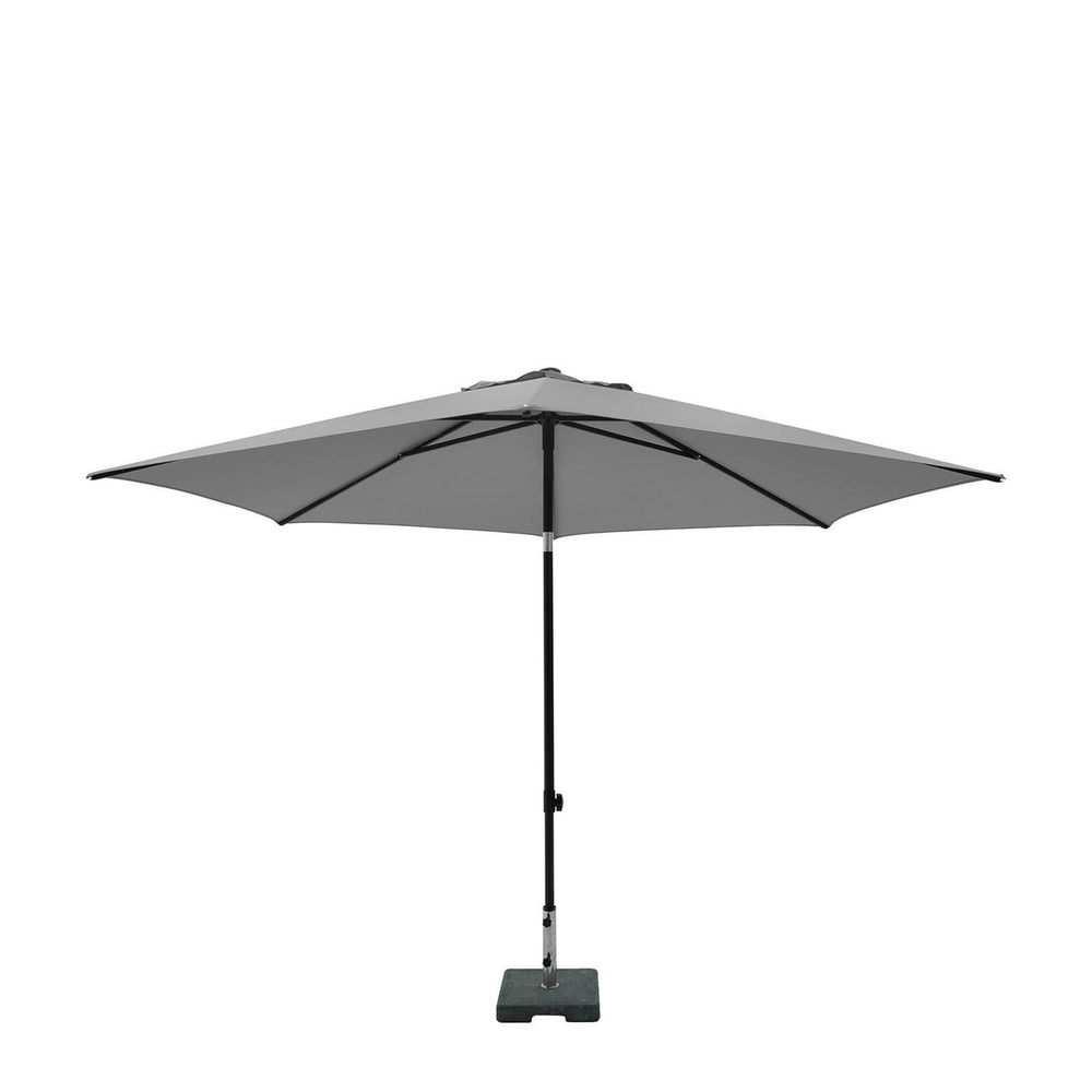 Madison parasol elba push-up rond 300 cm met tilt-functie 100%pol lichtgrijs