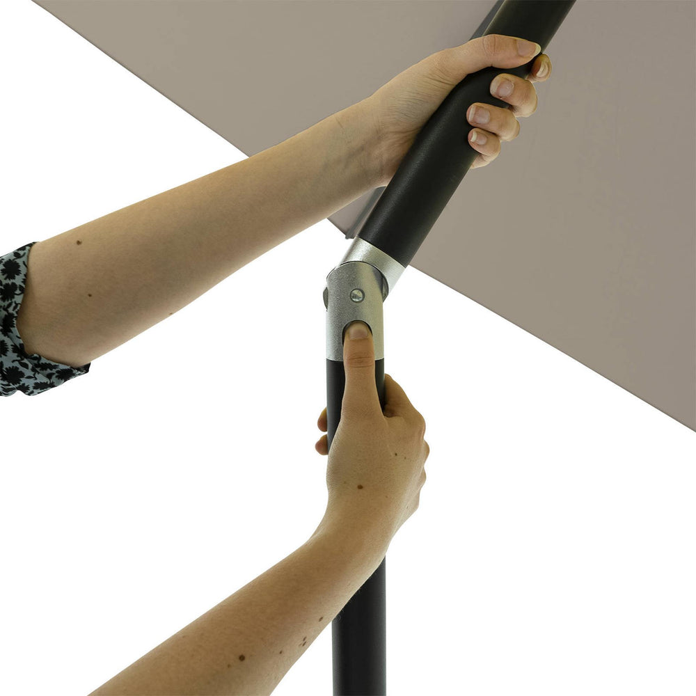 Madison parasol elba push-up rond 300 cm met tilt-functie 100%pol lichtgrijs