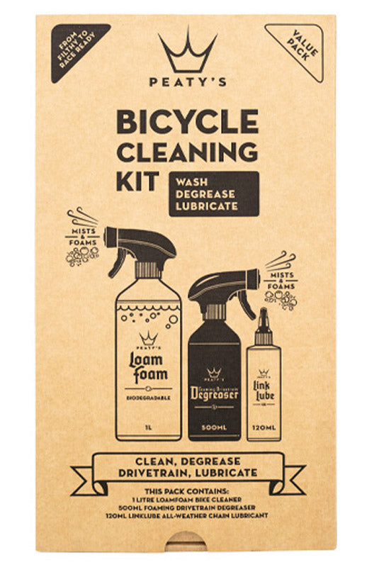 Peaty's wash degrease lubricate cleaning set