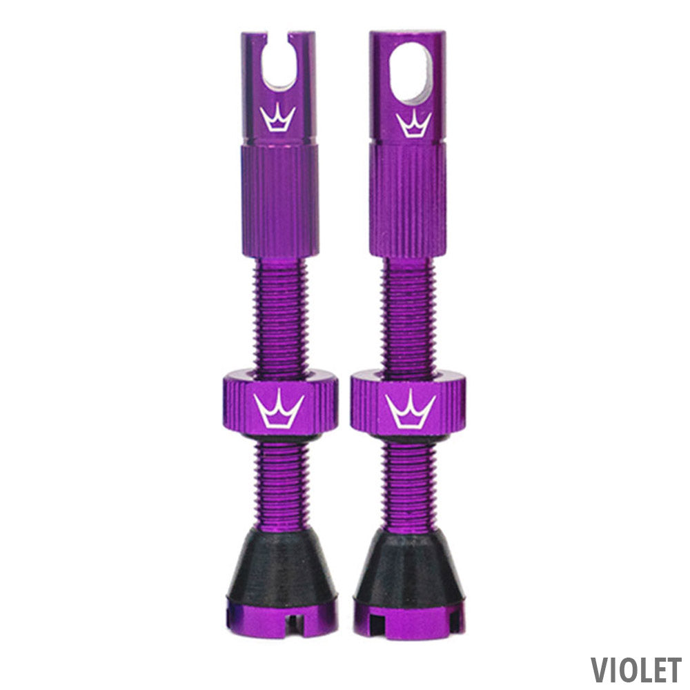 Peaty's chris king mk2 tubless valves - 42mm | violet