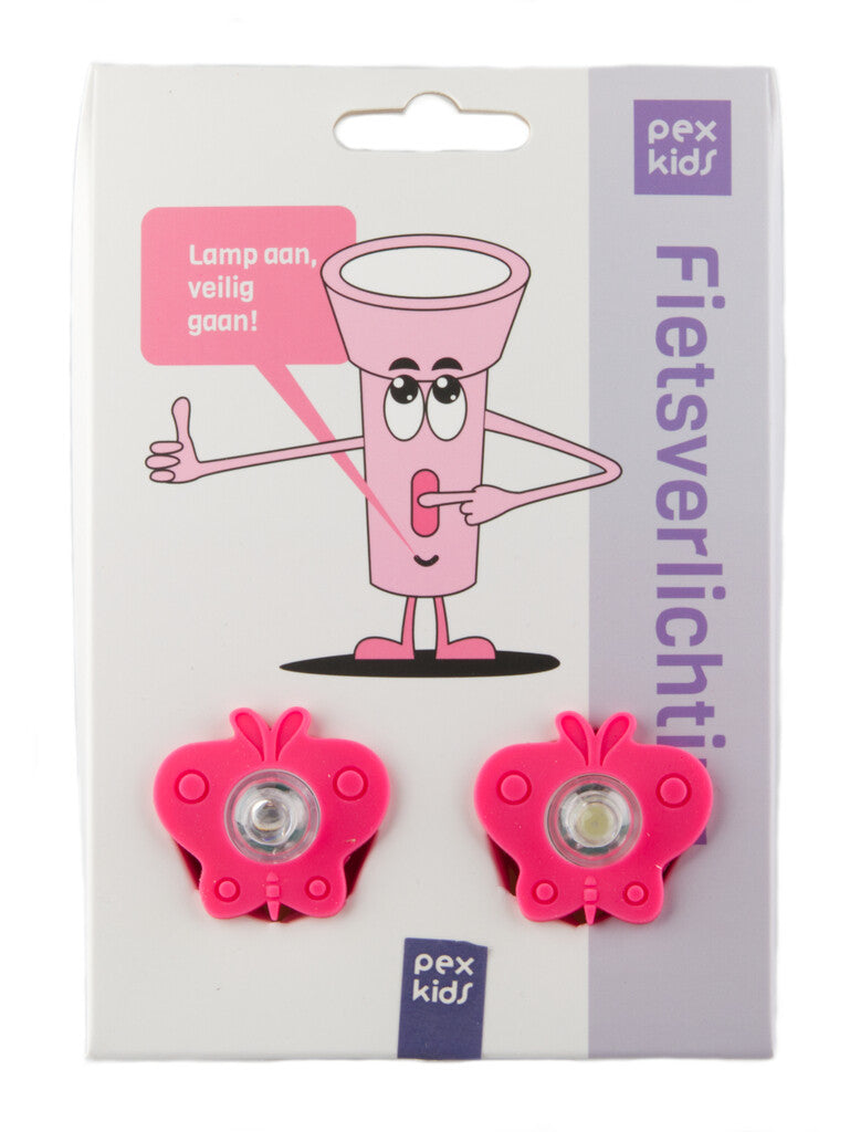 Pexkids verlichtingsset led vlinder met siliconen band - rood
