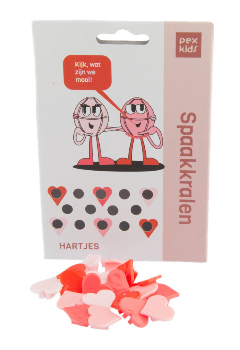 Fietsspaakkralen Pexkid's Hearts 4-Colored (20 stuks op kaart)
