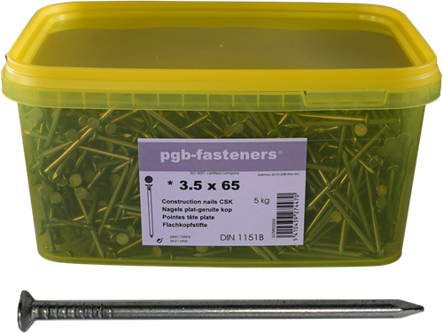 Pgb-europe pgb-fasteners | nagel plat kop d.1151b ø 3,50x80 (emmer) 000npk00000350080m