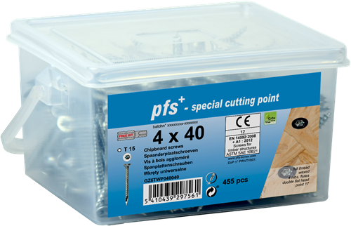 Pgb-europe pgb-fasteners | spaanplaatschroef pfs tx25 ø 5x60 zn emmer | 195 st - gz6twp050060