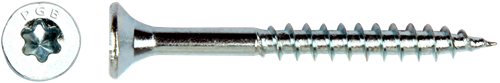 Pgb-europe pgb-fasteners spaanplaatschroef vzk-t deeldraad snijpunt verzonken kop ø6,0x120 zn tx30 | 100 st | pgwvtg001006001202