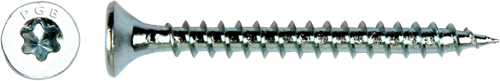 Pgb-europe pgb-fasteners universele spaanplaatschroef vk-t voldraad verzonken kop ø4,0x20 zn tx20 | 200 st | pgwvtv001004000203
