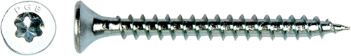 Pgb-europe pgb-fasteners universele spaanplaatschroef vk-t voldraad verzonken kop ø4,0x40 zn tx20 | 200 st | pgwvtv001004000403