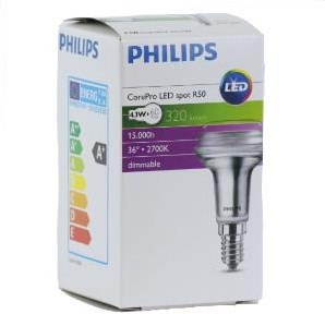 Philips corepro r50 4,3w-60w 827 e14 dimbaar - led3303