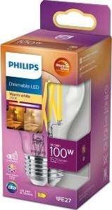 Philips led gls e27 10,5-100w filament helder warmglow blister - 5102556