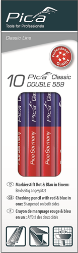 Pica 559 dubbel potlood rood blauw | 17,5cm | 10 stuks - pi559-10