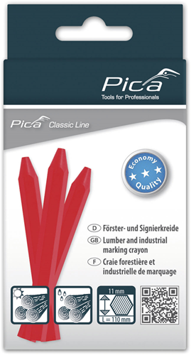 Pica 591 40 markeerkrijt eco | 11x110mm | rood | 12 stuks - pi59140