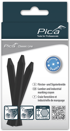 Pica 591 46 markeerkrijt eco | 11x110mm | zwart | 12 stuks - pi59146