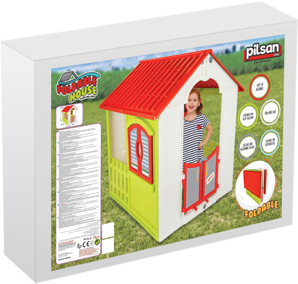 Opvouwbaar Speelhuisje 110 x 92 x 109 cm Groen Wit Rood