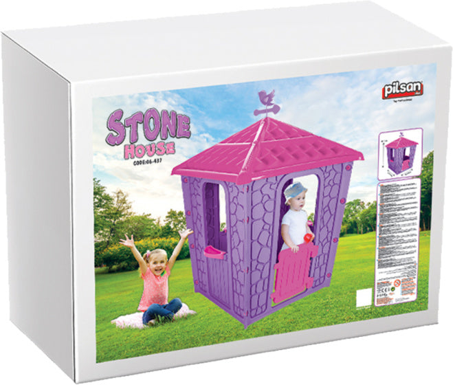 Stone Speelhuisje 114 x 114 x 151 cm Paars Roze