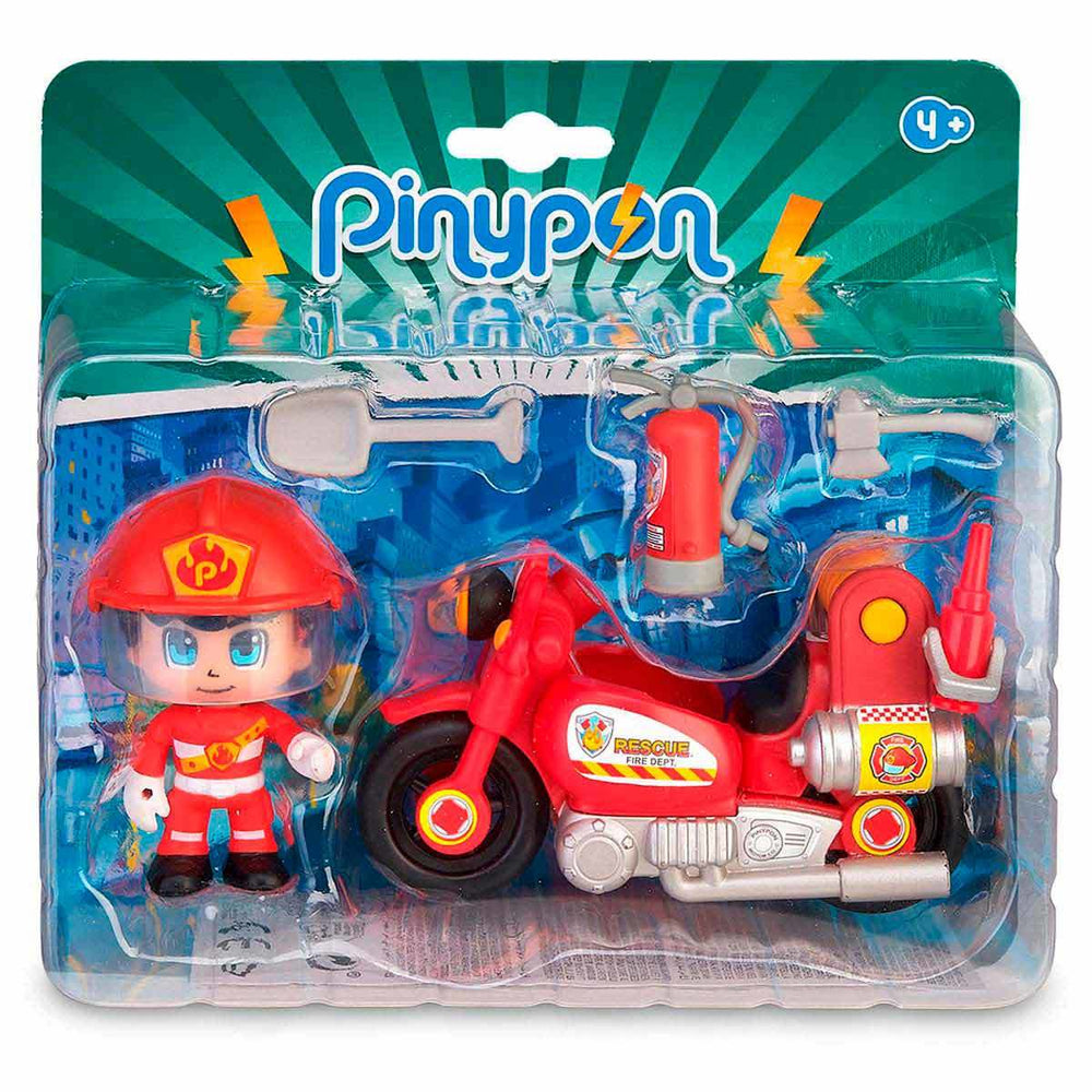 Famosa pinypon brandweermotor met brandweerman