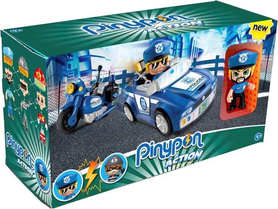 Famosa pinypon politie jeep en motor, en een politie-agent