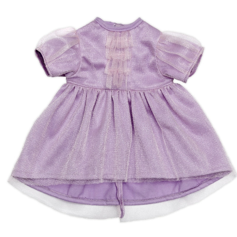Skrallan poppenkleding feestjurk paars (36-40cm)