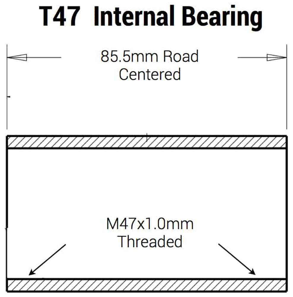 Praxis trapas adapter t47 shimano ib racefiets 85,5mm