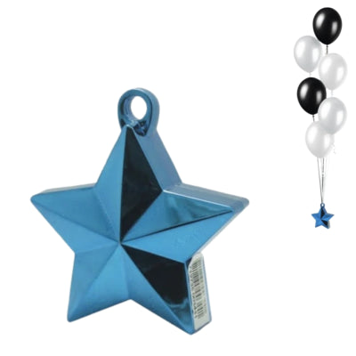 Amscan ballongewicht ster blauw 10 cm | 24 stuks