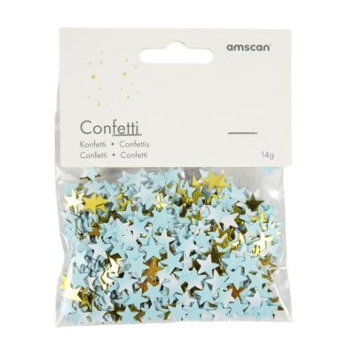 Amscan confetti ster folie blauw goudkleurig 14 g | 48 stuks