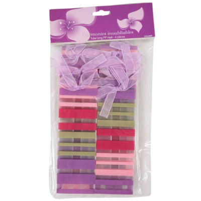 Geschenktas gestreept paars 15 cm 6 stuks | 24 stuks