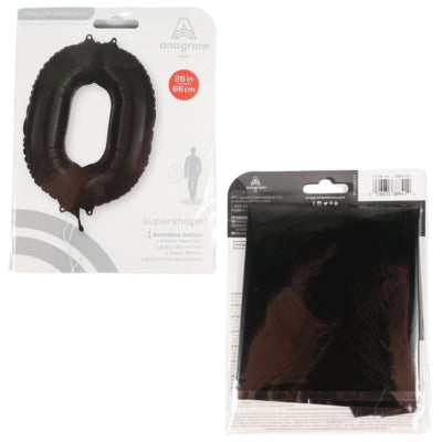 Amscan folie ballon cijfer 0 zwart 66 cm | 40 stuks