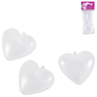 Hanger hart transparant 6 cm set van 3 | 24 stuks