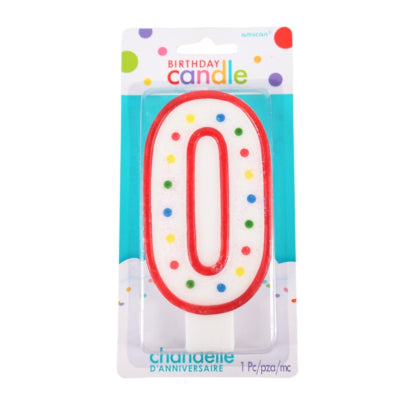 Amscan taartkaars party cijfer 0 13 cm | 24 stuks