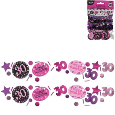 Amscan confetti 30 jaar roze 34 g | 48 stuks