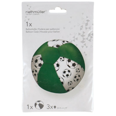 Amscan ballonhoes met 3 ballonnen voetbal groen 23 cm | 20 stuks