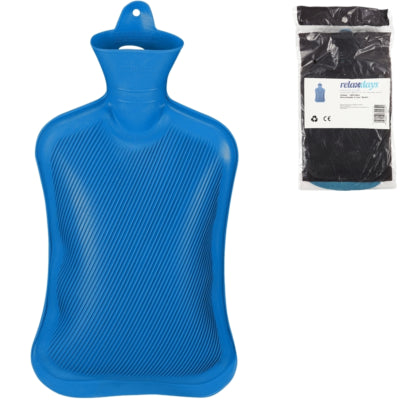 Relaxdays warmwater kruik blauw 2 l | 6 stuks