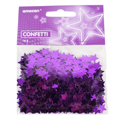 Amscan confetti sterren metallic paars 14 g | 48 stuks