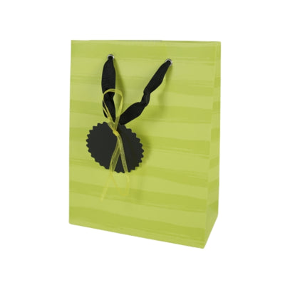Geschenktas strepen groen 16,5 x 10 x 21,5 cm | 24 stuks