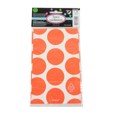 Amscan geschenkverpakking orange wit 18 cm x 11 cm | 48 stuks