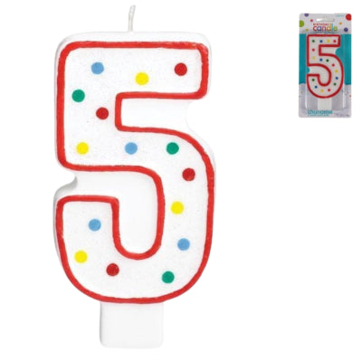 Amscan cijferkaars 5 jaar 13,5 cm | 24 stuks