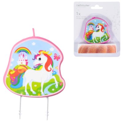 Amscan kaars verjaardagstaart eenhoorn 9 cm | 30 stuks