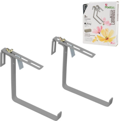 Poetic plantenbak beugel landhaus metaal grijs 16 cm set van 2 | 10 stuks