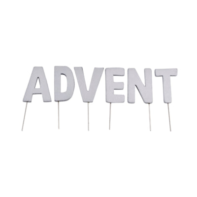 Abi decoratie kerst letterstekers advent zilverkleurig 5 cm | 24 stuks