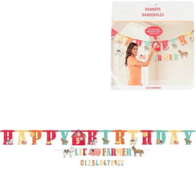Amscan letterslinger happy birthday boerderij 300 cm | 12 stuks